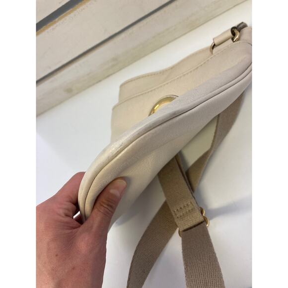 MICHAEL KORS, SMALL CREAM / TAN LEATHER CROSSBODY BAG (ASIS) - Picture 12 of 13